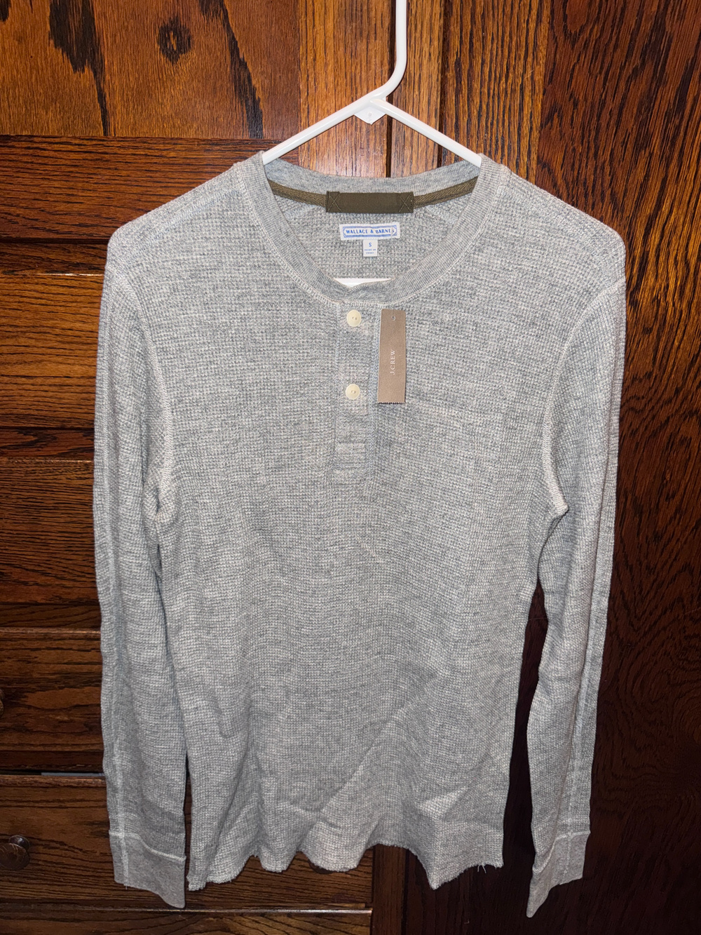 J.Crew Wallace And Barnes Henley Thermal Shirt Gray Size S